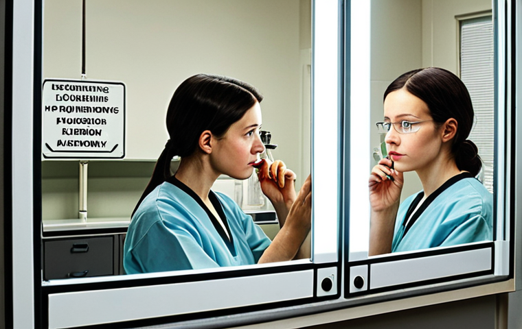 **
A person looking in a mirror that reflects various career paths and values. The mirror shows options like a scientist in a lab (learning), someone volunteering (social impact), an artist creating (creativity), and an entrepreneur working independently (autonomy). The person should look thoughtful and introspective.
**