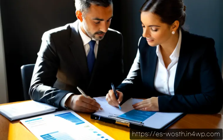가치 기반 경력과 보상 체계 분석 - Photorealistic Spanish career consultant and mid-career professional reviewing a values-based career...